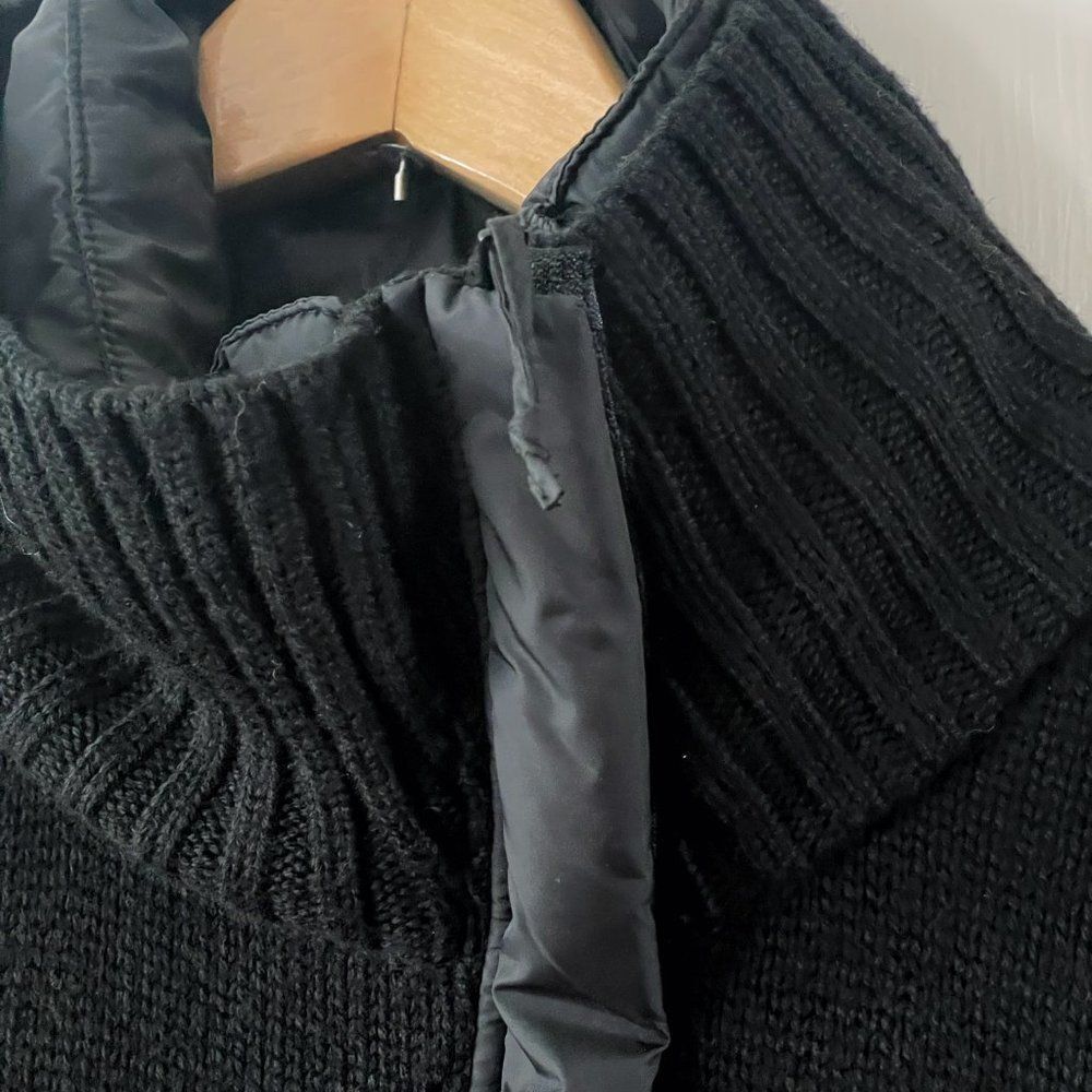 Eileen Fisher NEW Large Zip Cardigan Jacket Merino Wool Asymmetrical Black - Picture 3 of 8